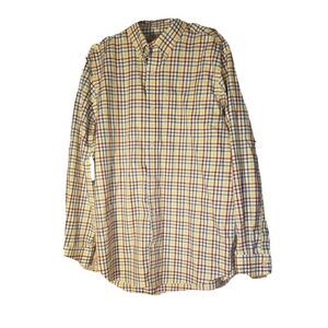Duluth Trading Co. Men's Yellow Trim Fit Shirt Size Large  t70
